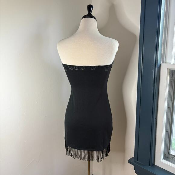 David Dalrymple Patricia Field NY Fringe Tube Top KISS Mini Dress size M y2k 90s - Picture 5 of 14